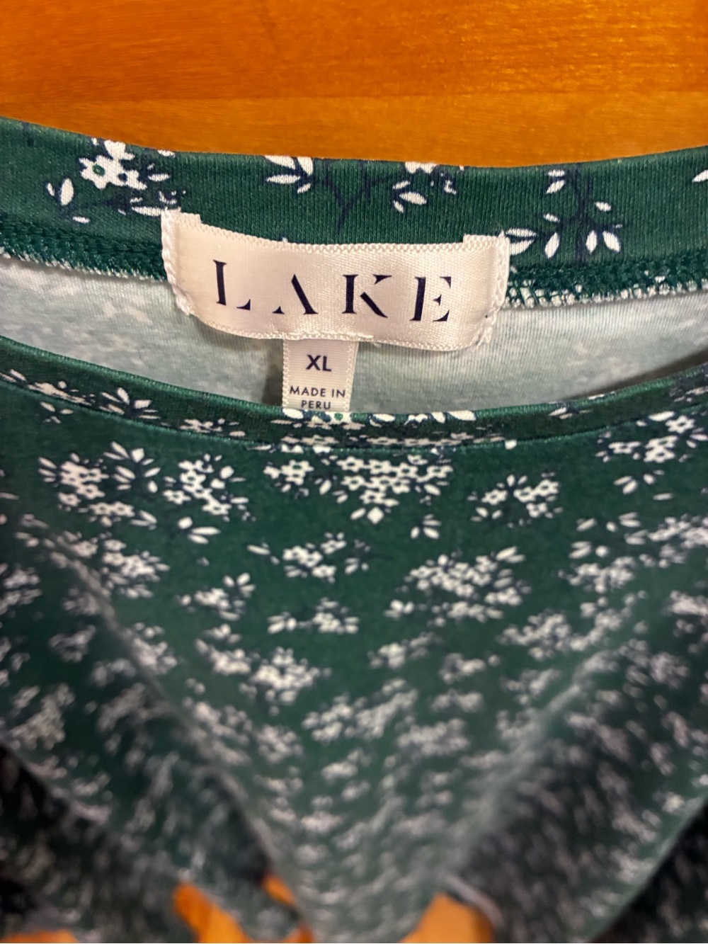 LAKE Green Floral Pima Crew Long Long set